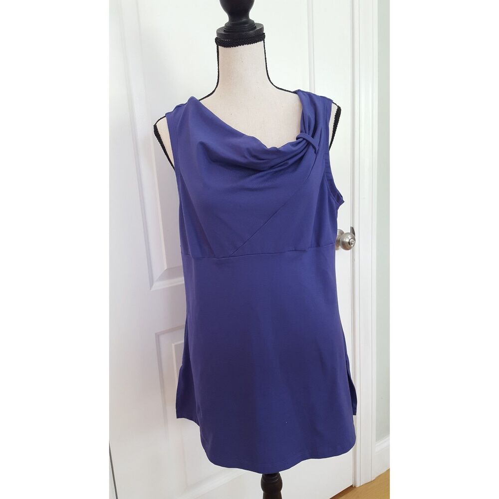 Eastern Mountain Sports EMS  Violet/Purple Draped Knit Sleeveless Tunic, Size XL